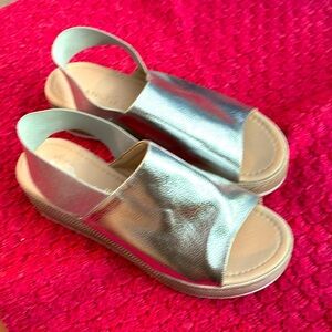 Super cute silver espadrilles